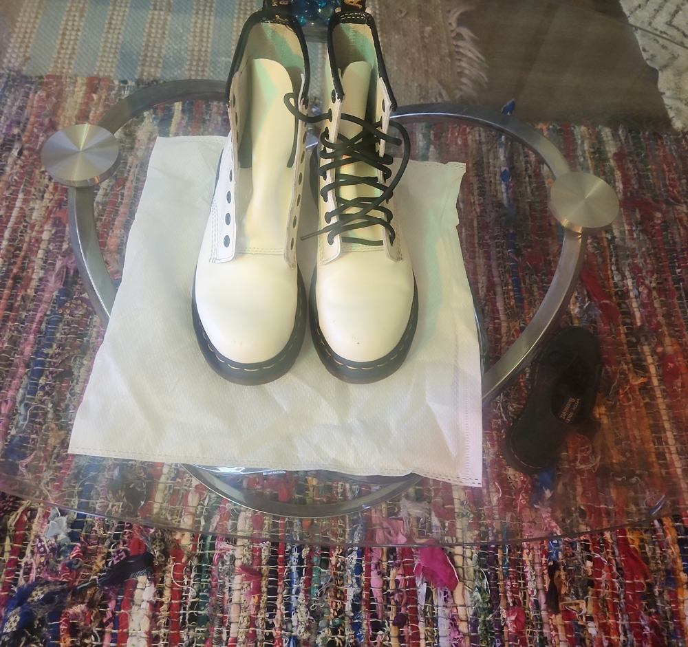 Dr. Martens White Combat Boots